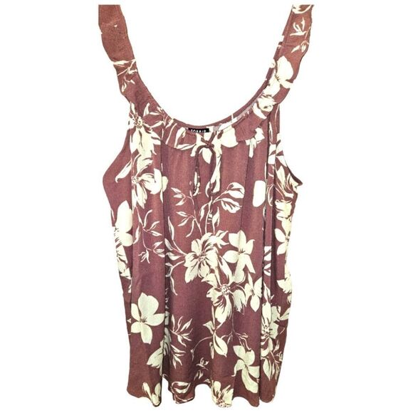 TORRID PLUS SIZE Washable Crinkle Gauze Ruffle Tie Front TankโTop - Picture 2 of 16